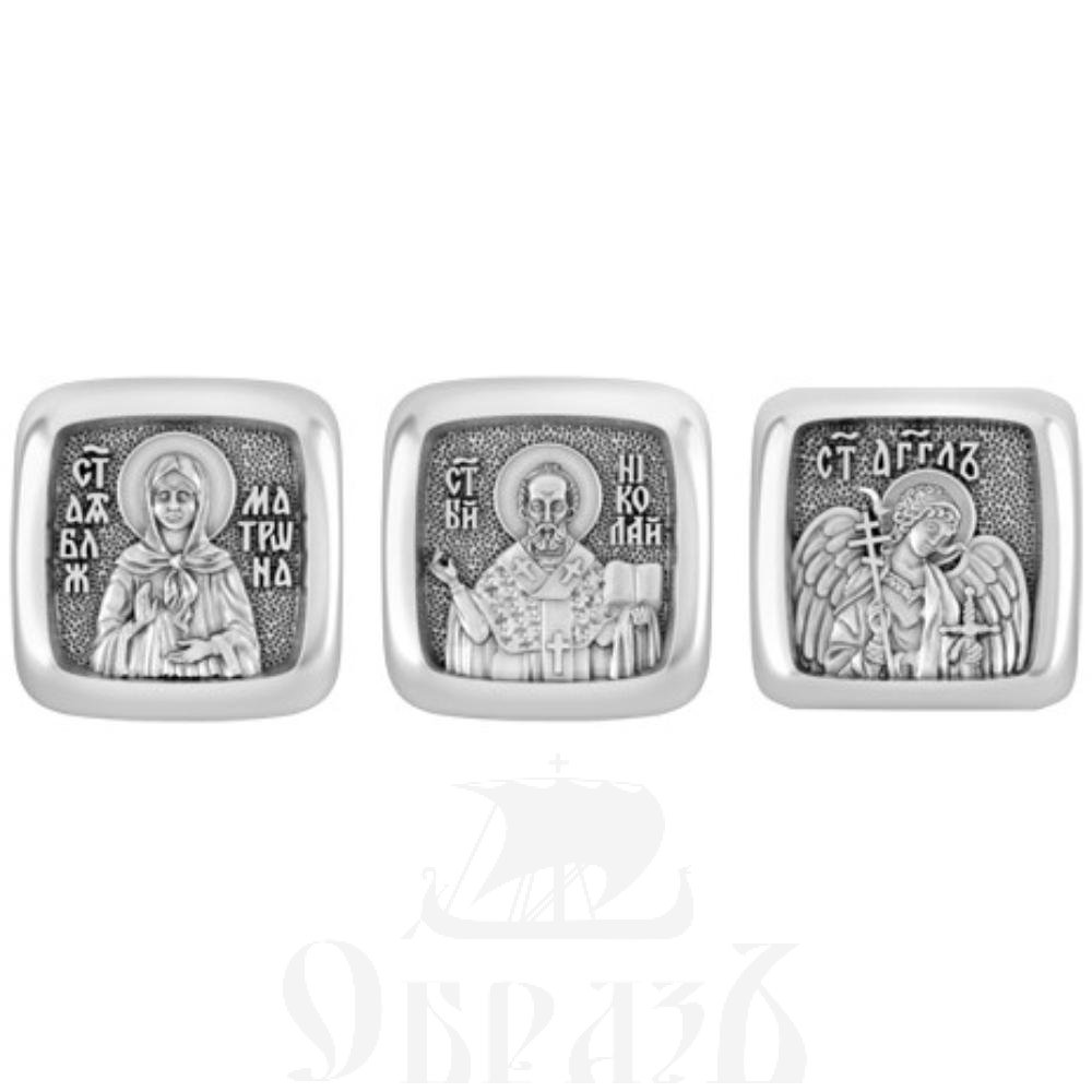 православная бусина "святая троица", серебро 925 пробы с золочением (арт. 10.126)