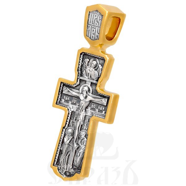 крест «распятие. святой георгий», серебро 925 проба с золочением (арт. 101.294)