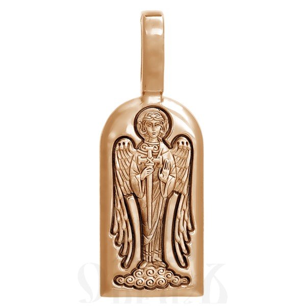 образок «святой преподобный роман сладкопевец. ангел хранитель», золото 585 пробы красное (арт. 202.122-1)