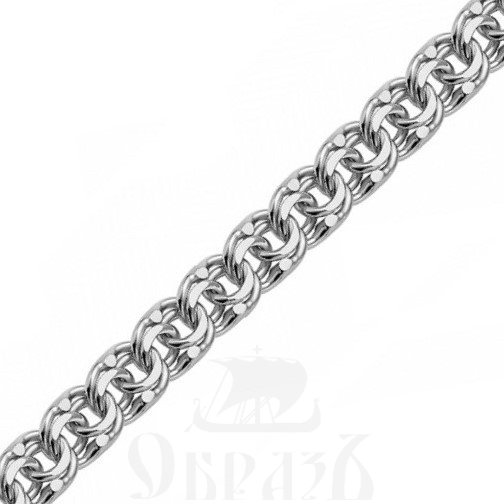 цепь плетение "бисмарк" с алмазной огранкой серебро 925 пробы (арт. бгр-90)
