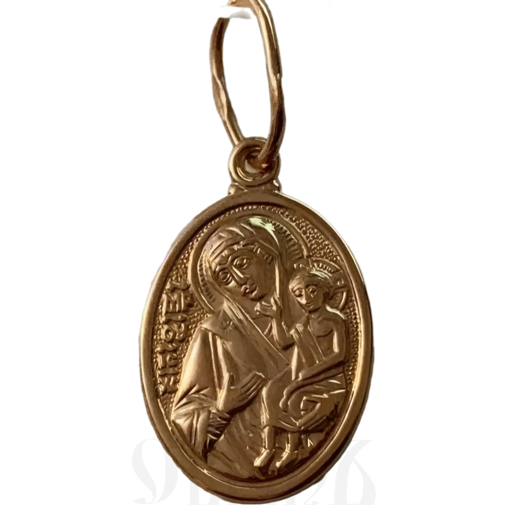 нательная икона божия матерь воспитание, золото 585 пробы красное (артикул 25-076)