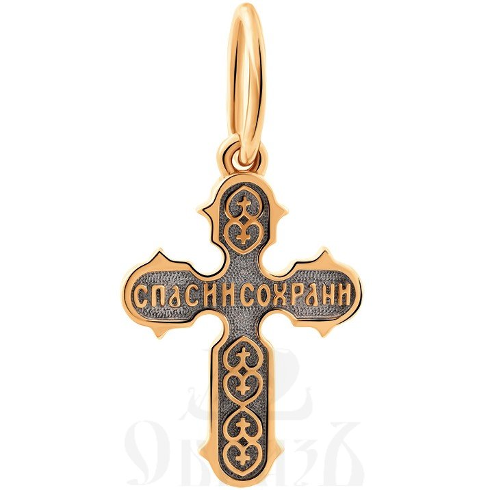 крест с молитвой «спаси и сохрани», золото 585 проба красное (арт. 30-1920-34-00)