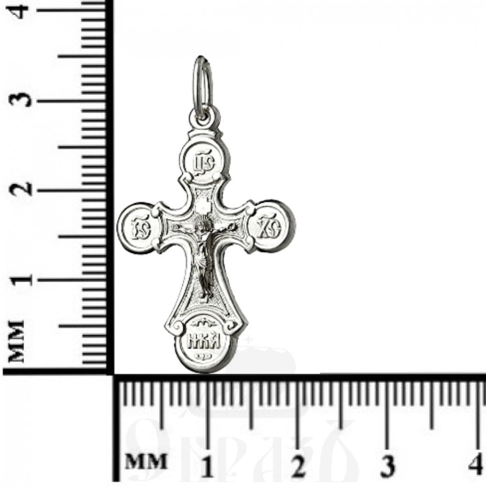 крест «распятие, молитва «спаси и сохрани», серебро 925 проба с родированием (арт. 1-088-8)